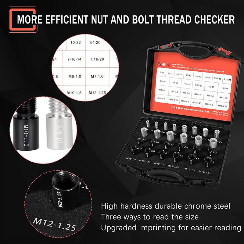📢📢60%  OFF !! ⏰Nut & Bolt Thread Checker Kit for Inspection of Fixed Bolts or Threaded Holes
