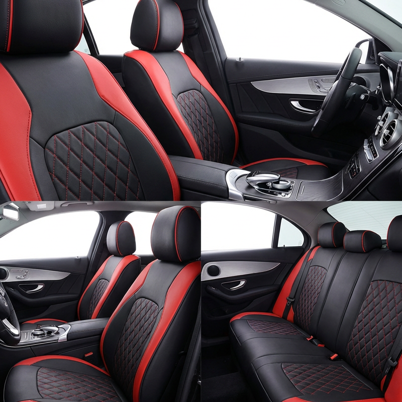 🎁🚗9-Piece Universal Fit Leather Car Seat Cover Set