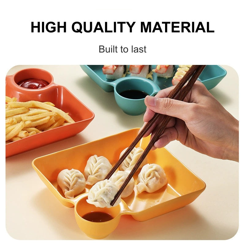 🥳HOT SALE🥳💞50K+ SOLD! Dip Plate – From £4.99! 2-in-1 design, food-grade & non-slip. Fresh, tidy meals – grab yours! ✅