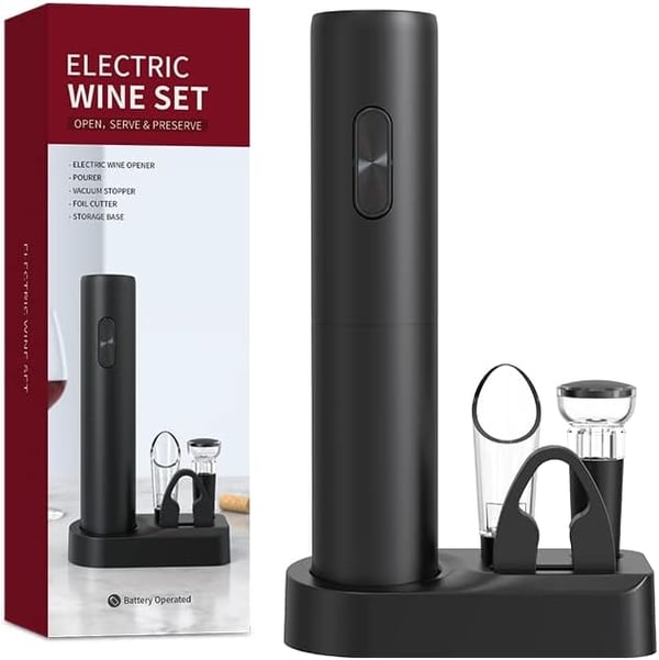 🍾 50% OFF! 🍷 Cordless Electric Corkscrew Set – USB Rechargeable, Automatic Rotation & Ergonomic Design for Gifts ✨