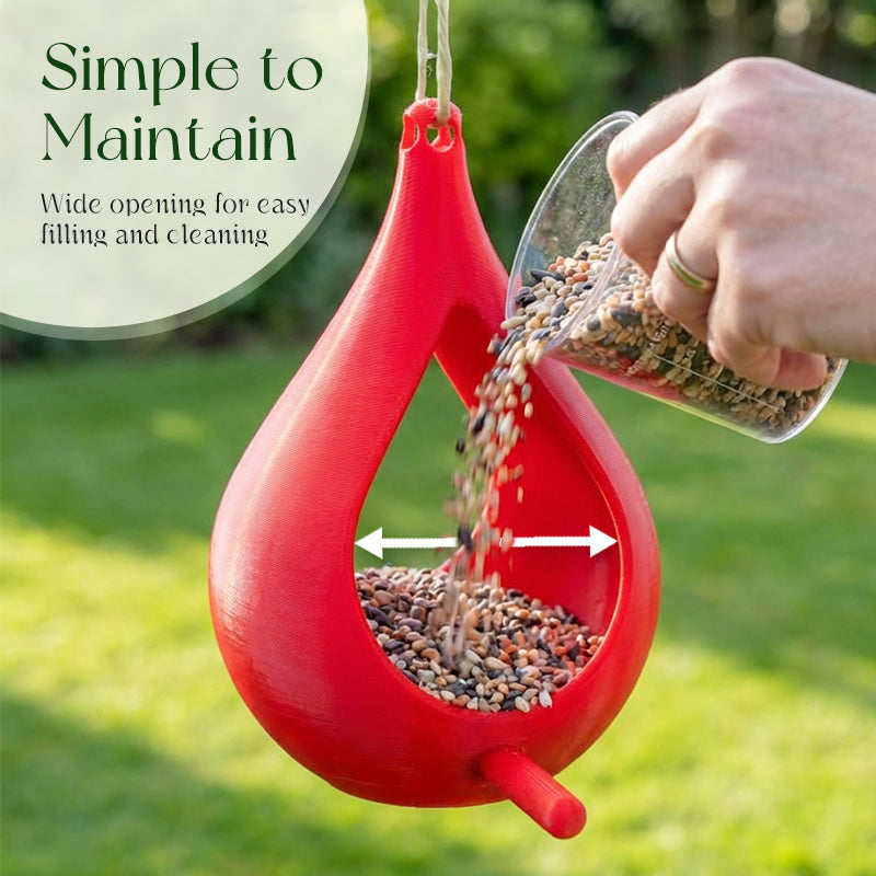 Teardrop-Shaped Hanging Bird Feeder