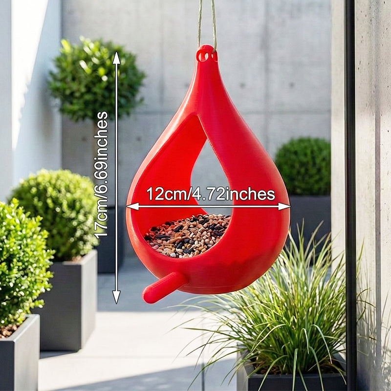 Teardrop-Shaped Hanging Bird Feeder
