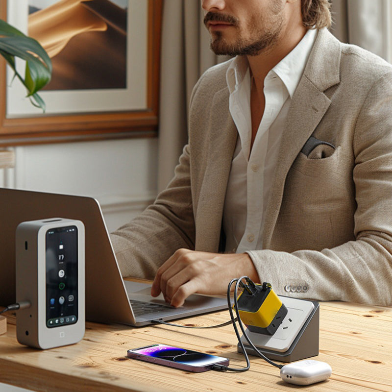 🔌50% OFF NOW! 65W Fast Charging Phone Charger Block with Retractable 80cm Type‑C Cable‑3‑Port Multi‑Device Wall Charger, Safe Quick Charge for Phones, Tablets & Laptops