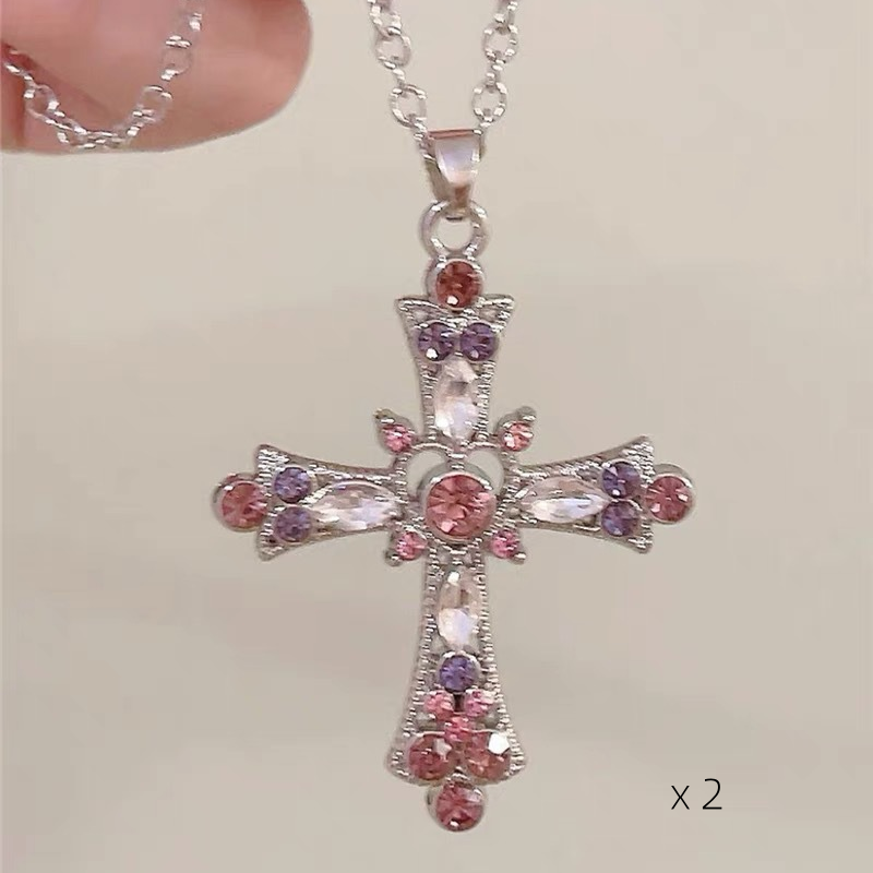 Gothic Rhinestone Cross Necklace