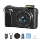 8K digital camera with 88-megapixel sensor and 3-inch flip screen with 180-degree swivel range