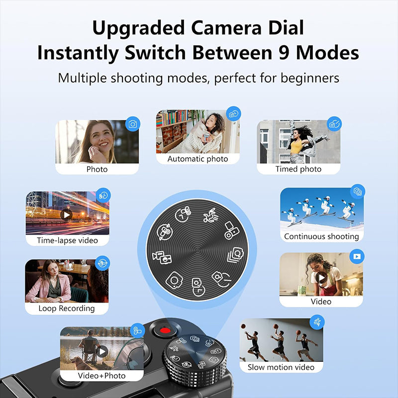 8K digital camera with 88-megapixel sensor and 3-inch flip screen with 180-degree swivel range