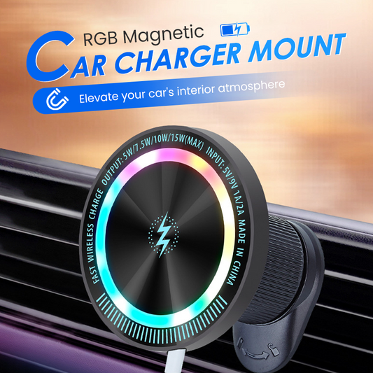 RGB Magnetic Wireless Car Charger Mount