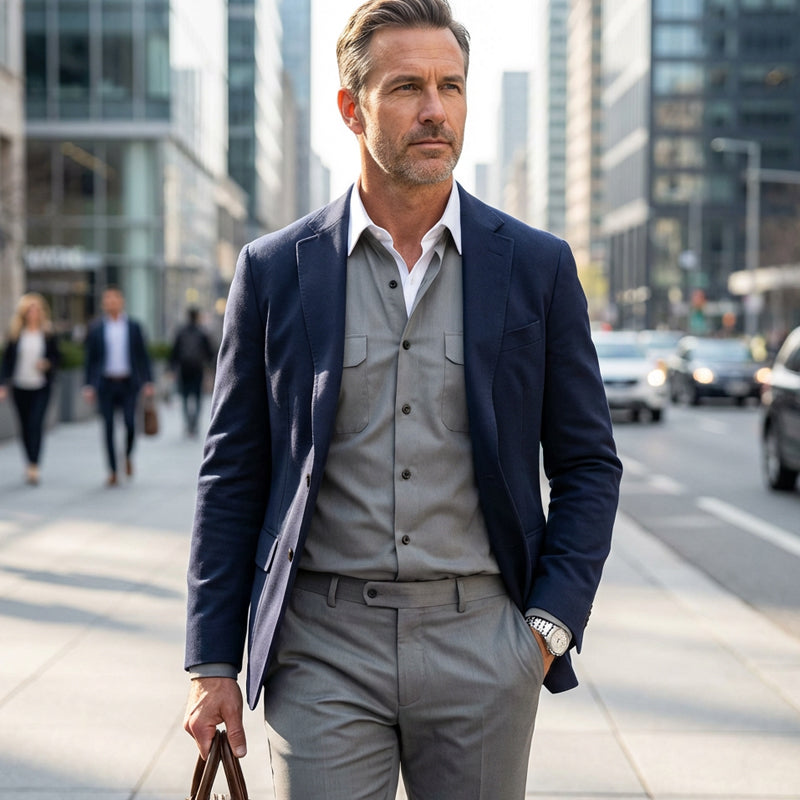 👕👖 Men’s 2-Piece Solid Color Walking Suit Set – Modern Loose Fit, Wrinkle-Resistant & Effortlessly Stylish 💎✨