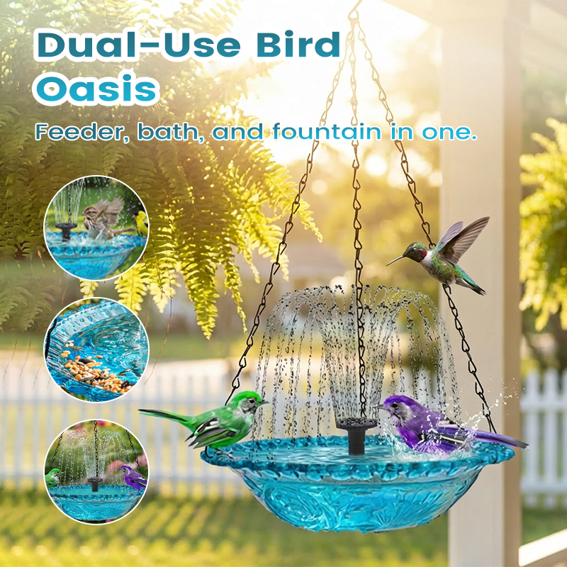 💖Mother’s Day Sale: 50% OFF!💖Outdoor Hanging Fountain Bird Bath & Feeder