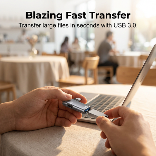 2-in-1 Type-C OTG Adapter with PD Charging Port