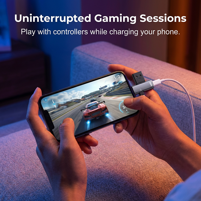 2-in-1 Type-C OTG Adapter with PD Charging Port