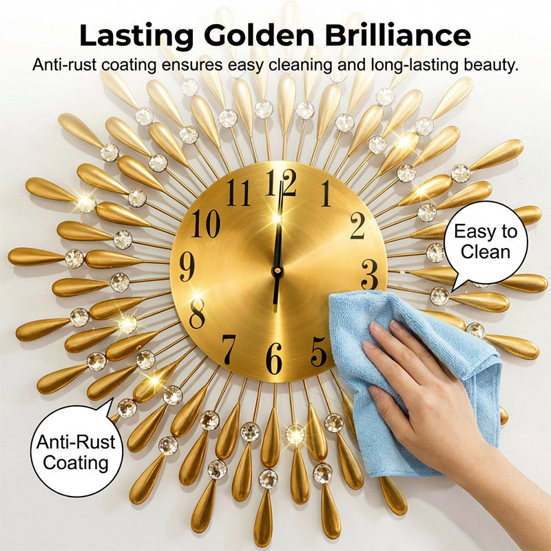 Non-Ticking Quiet Metal Wall Clock for Living Room