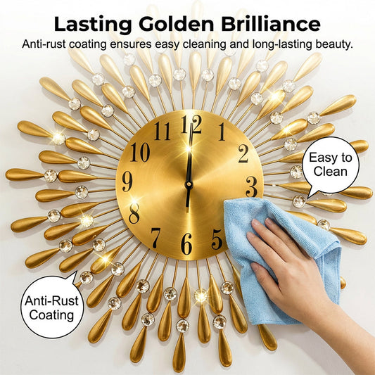Non-Ticking Quiet Metal Wall Clock for Living Room