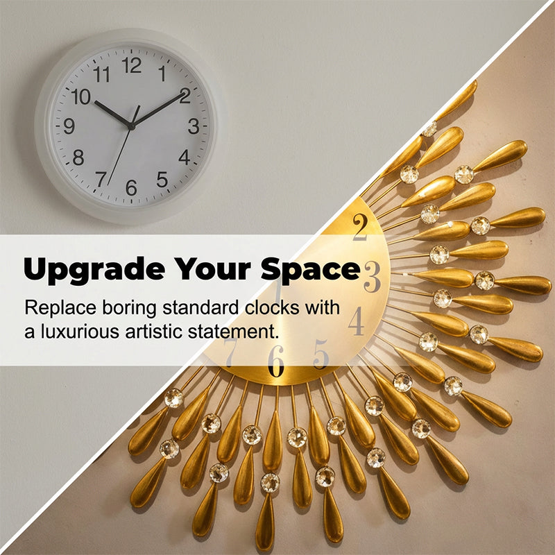 Non-Ticking Quiet Metal Wall Clock for Living Room