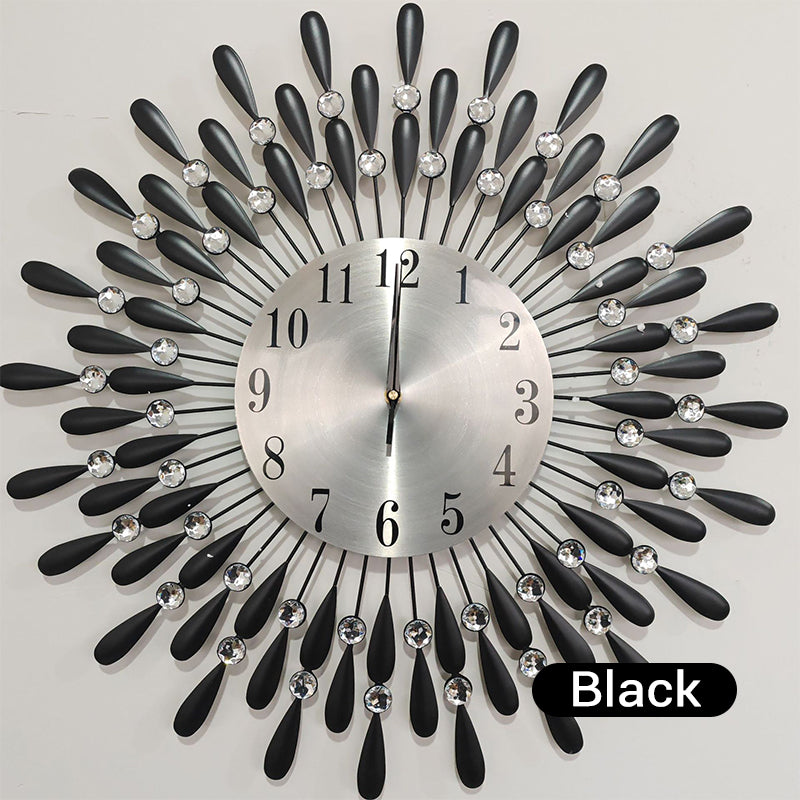 Non-Ticking Quiet Metal Wall Clock for Living Room