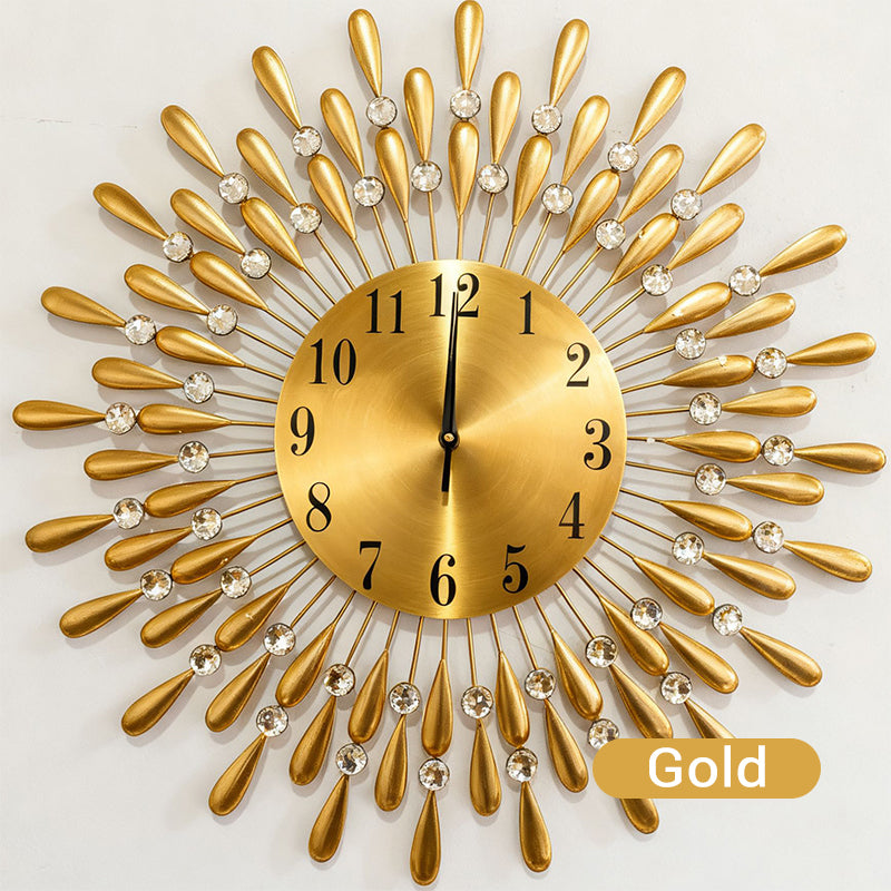 Non-Ticking Quiet Metal Wall Clock for Living Room