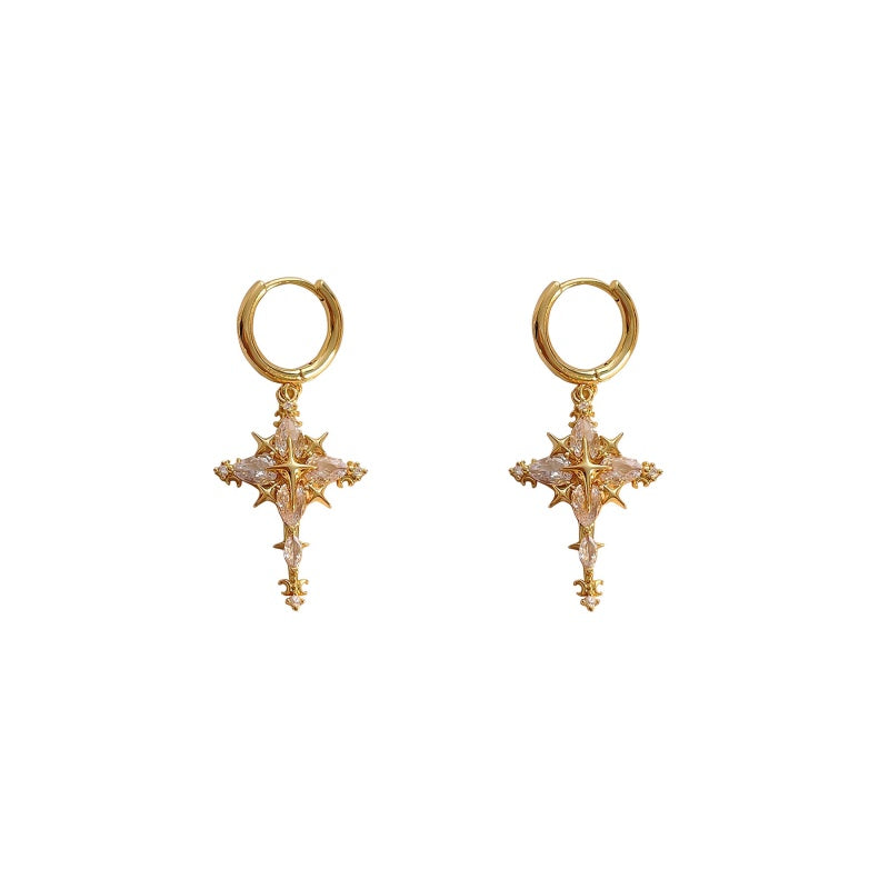 Sparkling Cross Pendant Earrings & Necklace