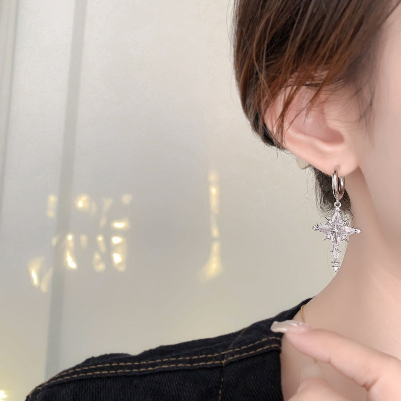Sparkling Cross Pendant Earrings & Necklace