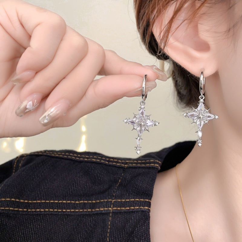 Sparkling Cross Pendant Earrings & Necklace