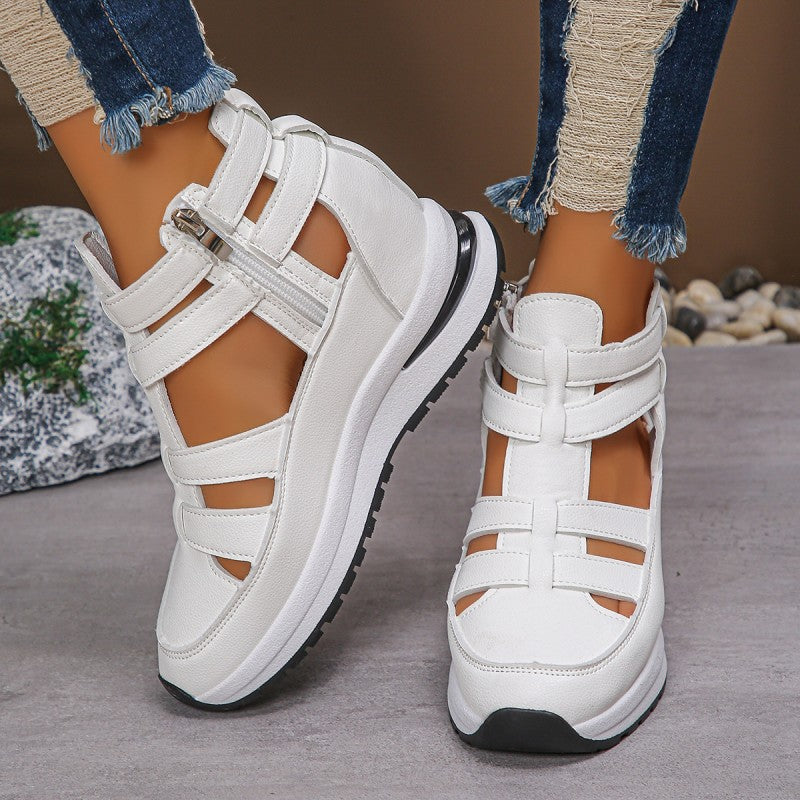 🎁New Arrival 50% OFF💥Women's Fashion Breathable Wedge Sandals with Side Zipper Closure