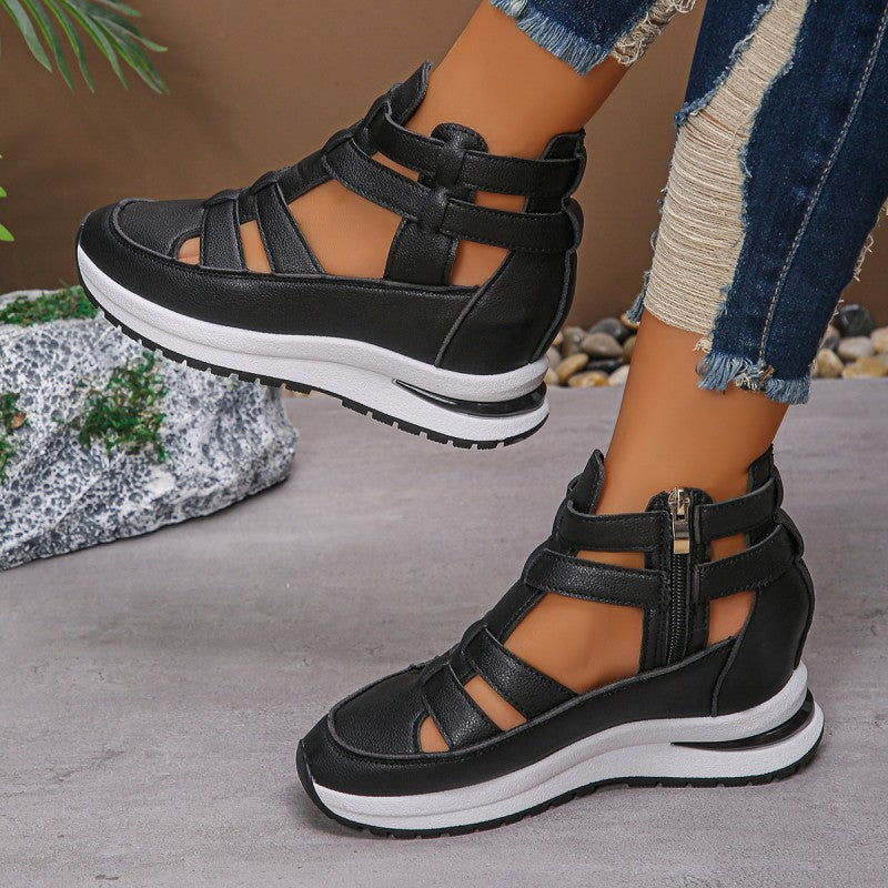 🎁New Arrival 50% OFF💥Women's Fashion Breathable Wedge Sandals with Side Zipper Closure