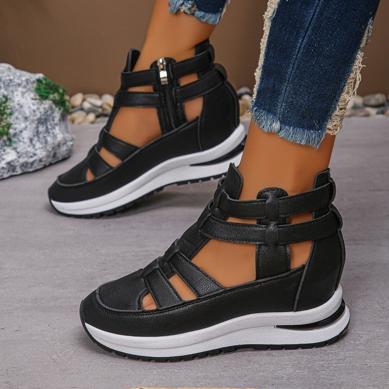 🎁New Arrival 50% OFF💥Women's Fashion Breathable Wedge Sandals with Side Zipper Closure