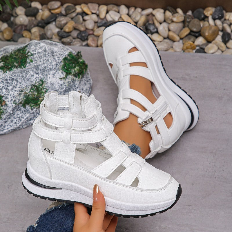 🎁New Arrival 50% OFF💥Women's Fashion Breathable Wedge Sandals with Side Zipper Closure