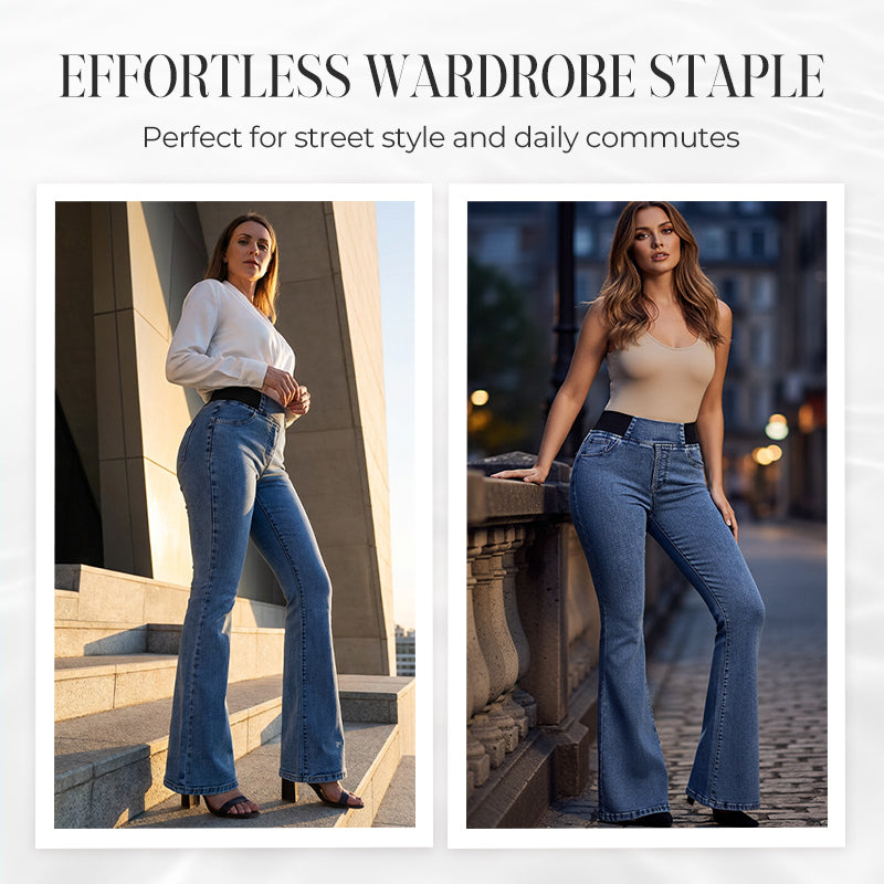Women's High-Waist Stretch Flare Denim Jeans