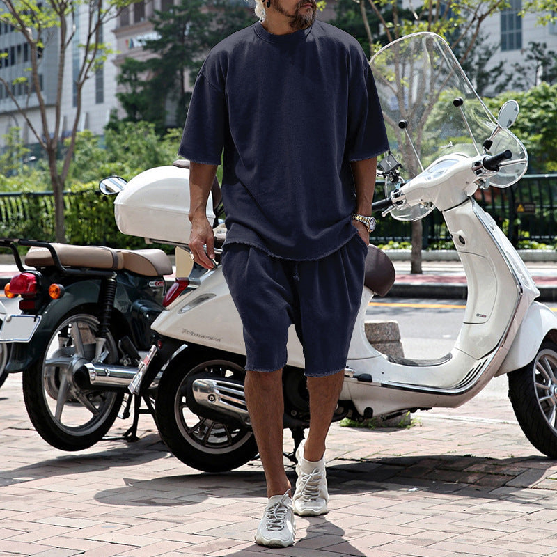 Casual solid-color sleeveless sports sets