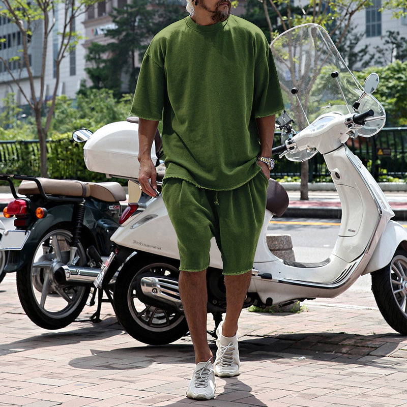 Casual solid-color sleeveless sports sets