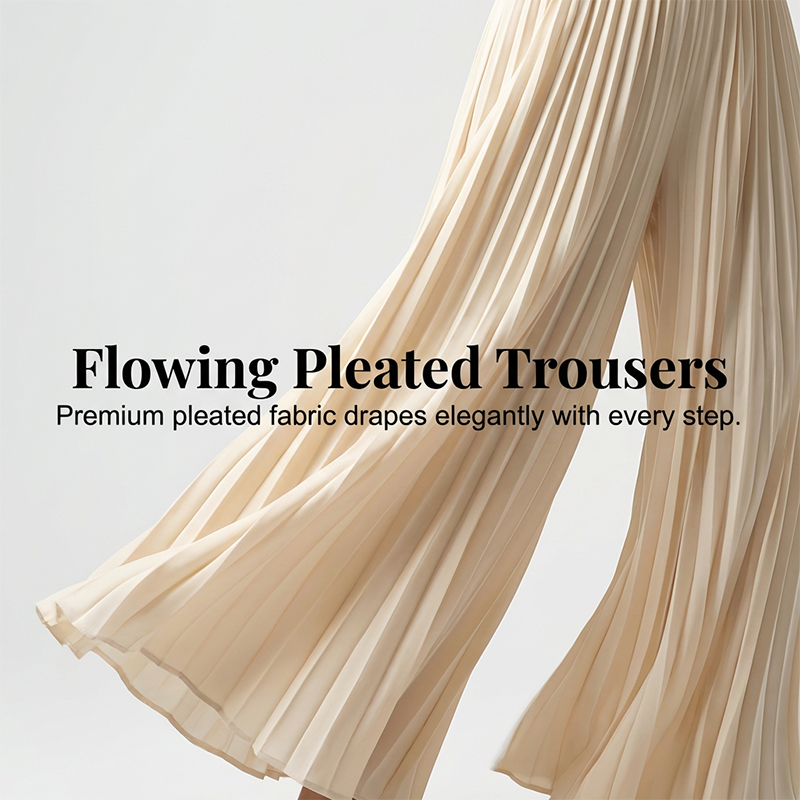 🔥40% OFF🔥Elegant V-Neck Pleated Wide-Leg Jumpsuit