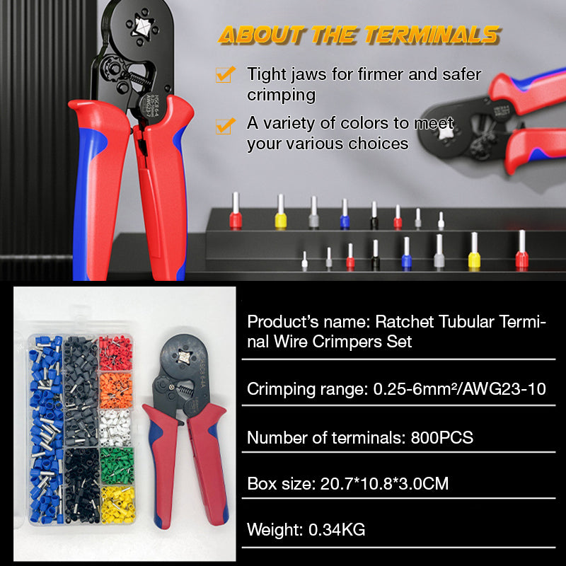📢📢50% OFF !! ⏰Ratchet Tubular Terminal Wire Crimpers Set | Precision Indent Crimping Tool