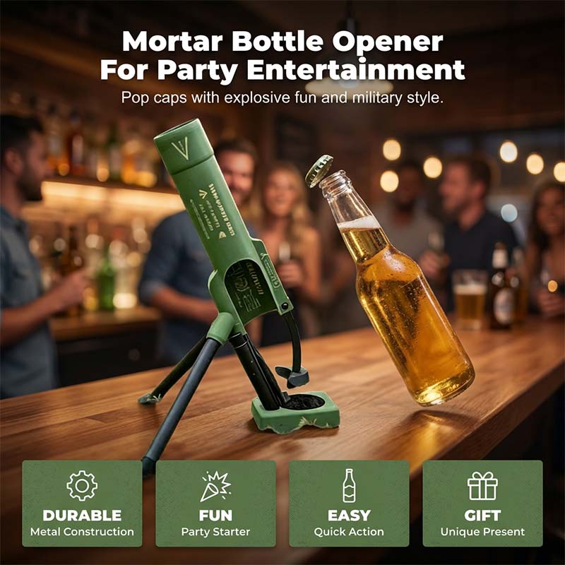 🔥 50% OFF! 🍻 51mm Beer Bottle Mortar – Fun Cap-Launching Desk & Bar Accessory, Perfect for Parties & Gifts 🚀✨