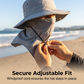 🥳2026 HOT SALE🥳💞50K+ SOLD!🧢🌬️ 50% OFF! Breathable Fisherman Hat with Detachable Mask – 2-in-1 design, ice silk fabric keeps you cool. Wide brim & neck flap for 360° sun protection. Adjustable chin strap, wind-resistant. 🛡️✨
