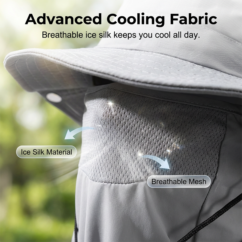 🥳2026 HOT SALE🥳💞50K+ SOLD!🧢🌬️ 50% OFF! Breathable Fisherman Hat with Detachable Mask – 2-in-1 design, ice silk fabric keeps you cool. Wide brim & neck flap for 360° sun protection. Adjustable chin strap, wind-resistant. 🛡️✨