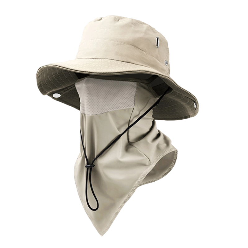 🥳2026 HOT SALE🥳💞50K+ SOLD!🧢🌬️ 50% OFF! Breathable Fisherman Hat with Detachable Mask – 2-in-1 design, ice silk fabric keeps you cool. Wide brim & neck flap for 360° sun protection. Adjustable chin strap, wind-resistant. 🛡️✨