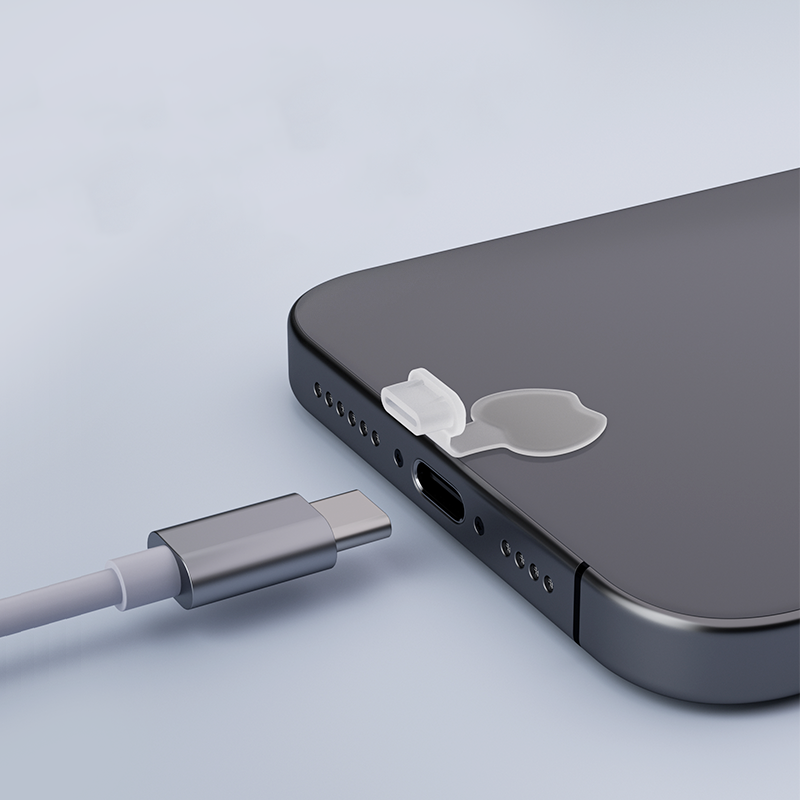Self-adhesive dust plug to prevent loss of Type-C ports