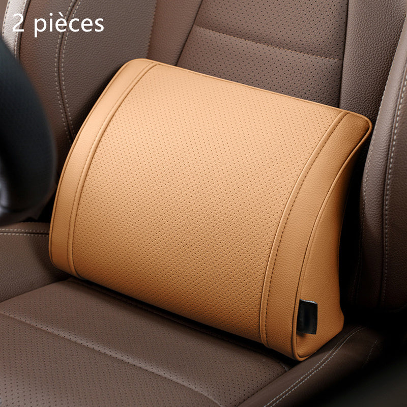 Ergonomic headrest and lumbar support set for car seats