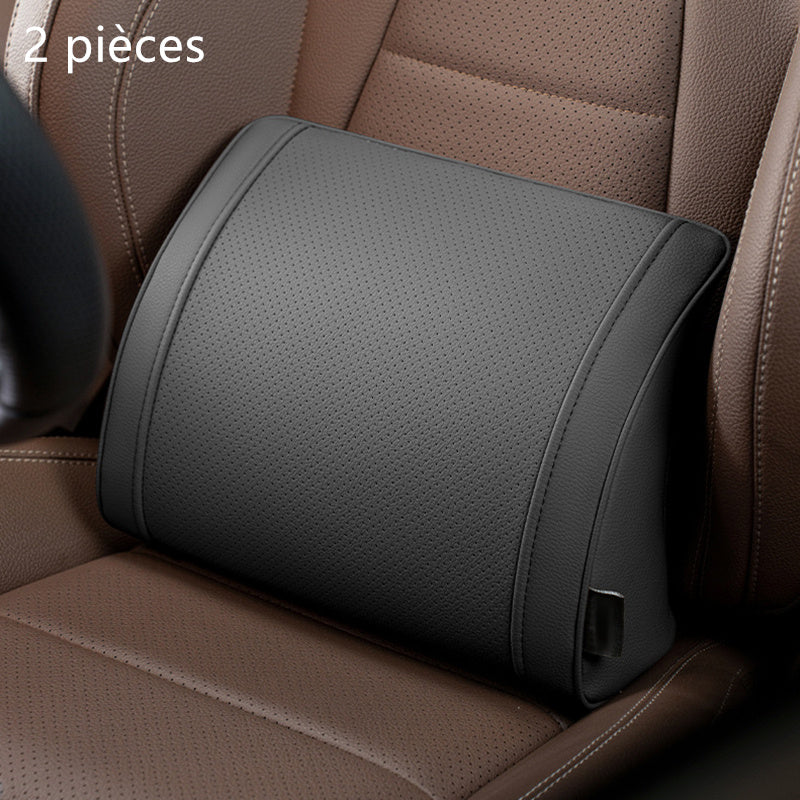 Ergonomic headrest and lumbar support set for car seats