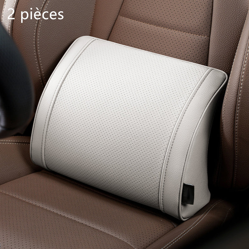 Ergonomic headrest and lumbar support set for car seats