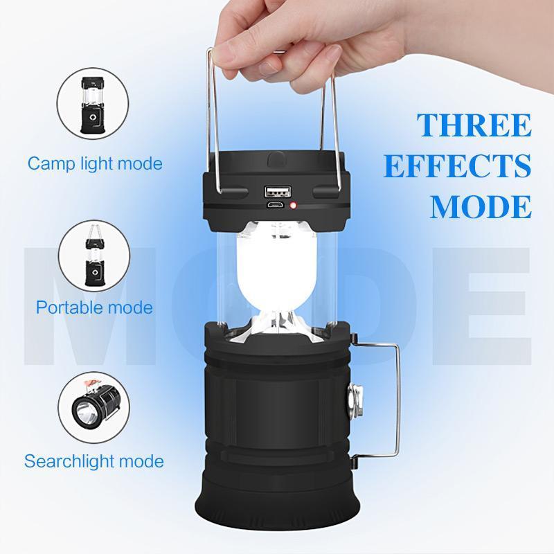 🥳2026 TOP PICK🥳 LED Flame Camping Lantern – 3-in-1 Lantern & Flashlight, Flickering Flame Mode – Retractable, Portable – Solar & USB Rechargeable! 🔦💨