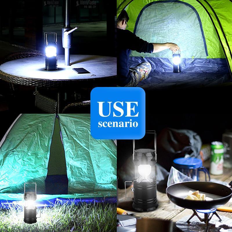 🥳2026 TOP PICK🥳 LED Flame Camping Lantern – 3-in-1 Lantern & Flashlight, Flickering Flame Mode – Retractable, Portable – Solar & USB Rechargeable! 🔦💨