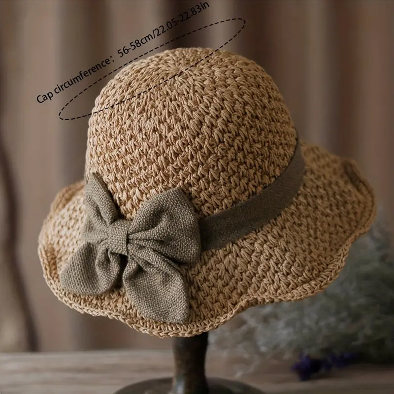 🥳SUMMER HOT SALE🥳💞50K+ SOLD!💥50% OFF! 🔥 Elegant Woven Straw Sun Hat with Bow – Breathable, Foldable & Perfect for Beach & Travel 👒