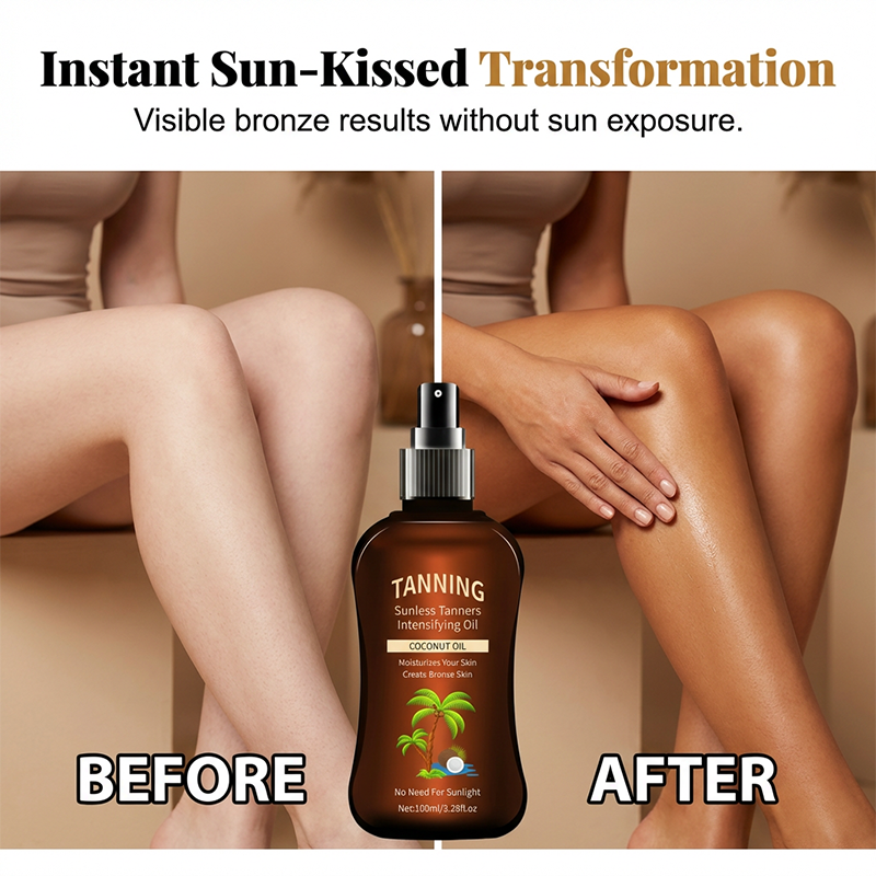 🏖️Summer Hot Sale - ONLY ￡12.99!!⚡50K+ SOLD!🌞Sunless Tanning Oil with Coconut Oil
