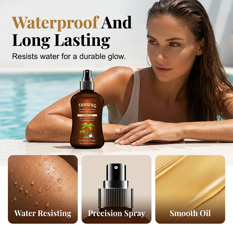 🏖️Summer Hot Sale - ONLY ￡12.99!!⚡50K+ SOLD!🌞Sunless Tanning Oil with Coconut Oil