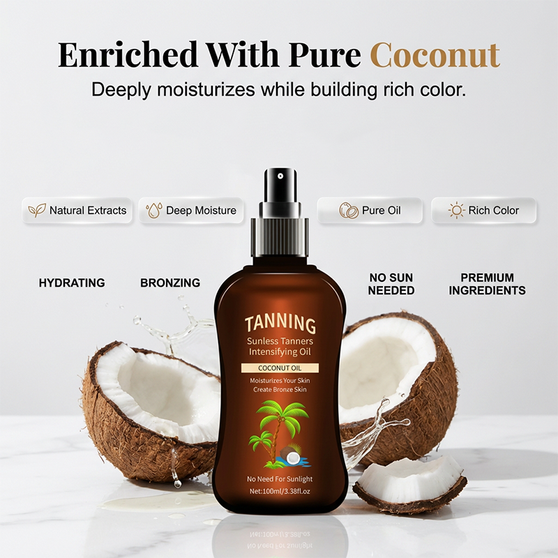 🏖️Summer Hot Sale - ONLY ￡12.99!!⚡50K+ SOLD!🌞Sunless Tanning Oil with Coconut Oil