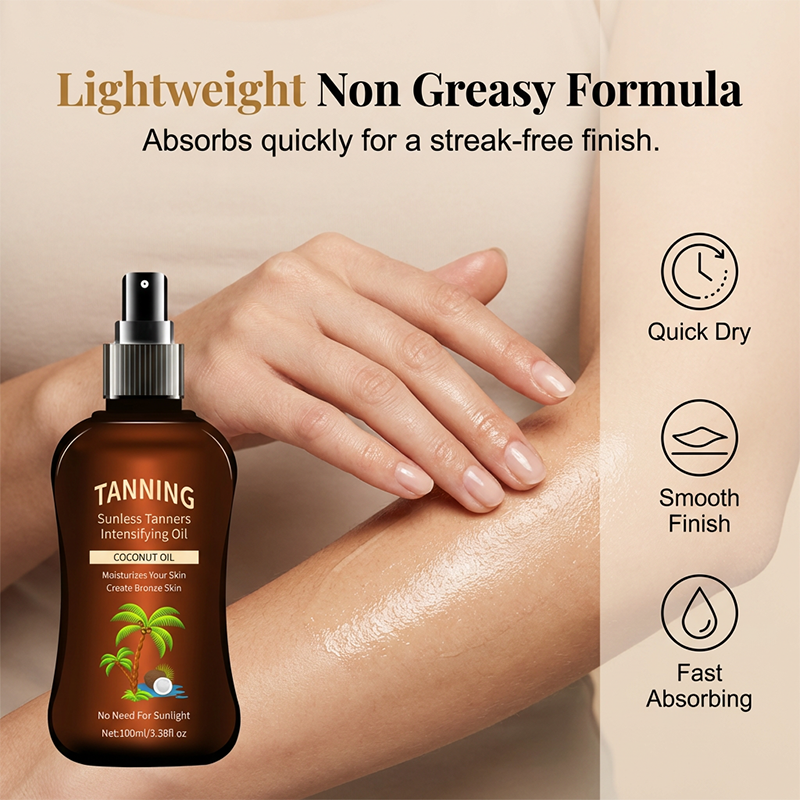 🏖️Summer Hot Sale - ONLY ￡12.99!!⚡50K+ SOLD!🌞Sunless Tanning Oil with Coconut Oil