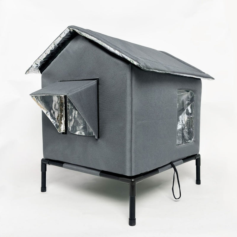 🏠 LIMITED-TIME 49% OFF! 🐈 All-Weather Elevated Outdoor Cat House – Waterproof, Insulated, Foldable 🌧️