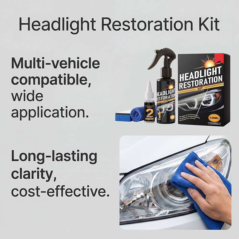 ⏳LAST DAY - Buy 2 Get 1 Free!!✨Professional Headlight Cleaner and Restorer Kit