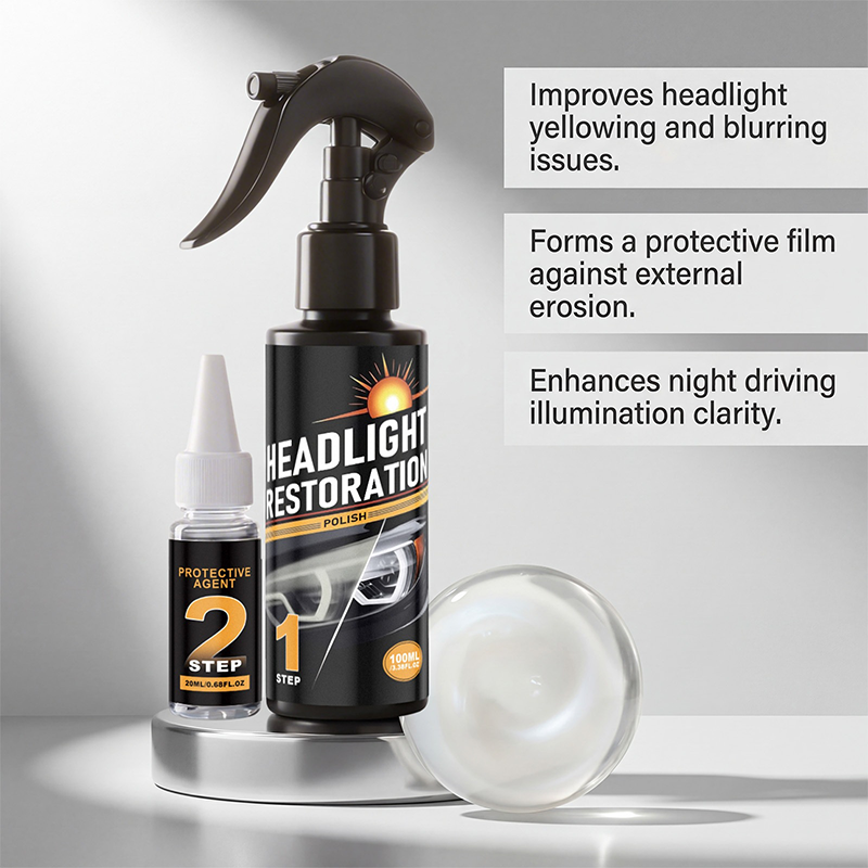 ⏳LAST DAY - Buy 2 Get 1 Free!!✨Professional Headlight Cleaner and Restorer Kit
